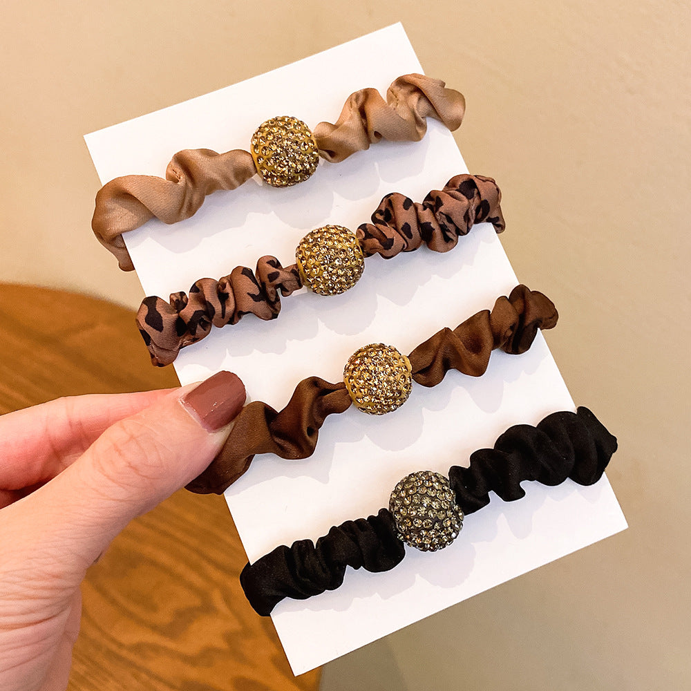 Wholesale Leopard Print Headband Hairband Rhinestone Hairband Hair Scrunchies ACC-HS-Huidi007