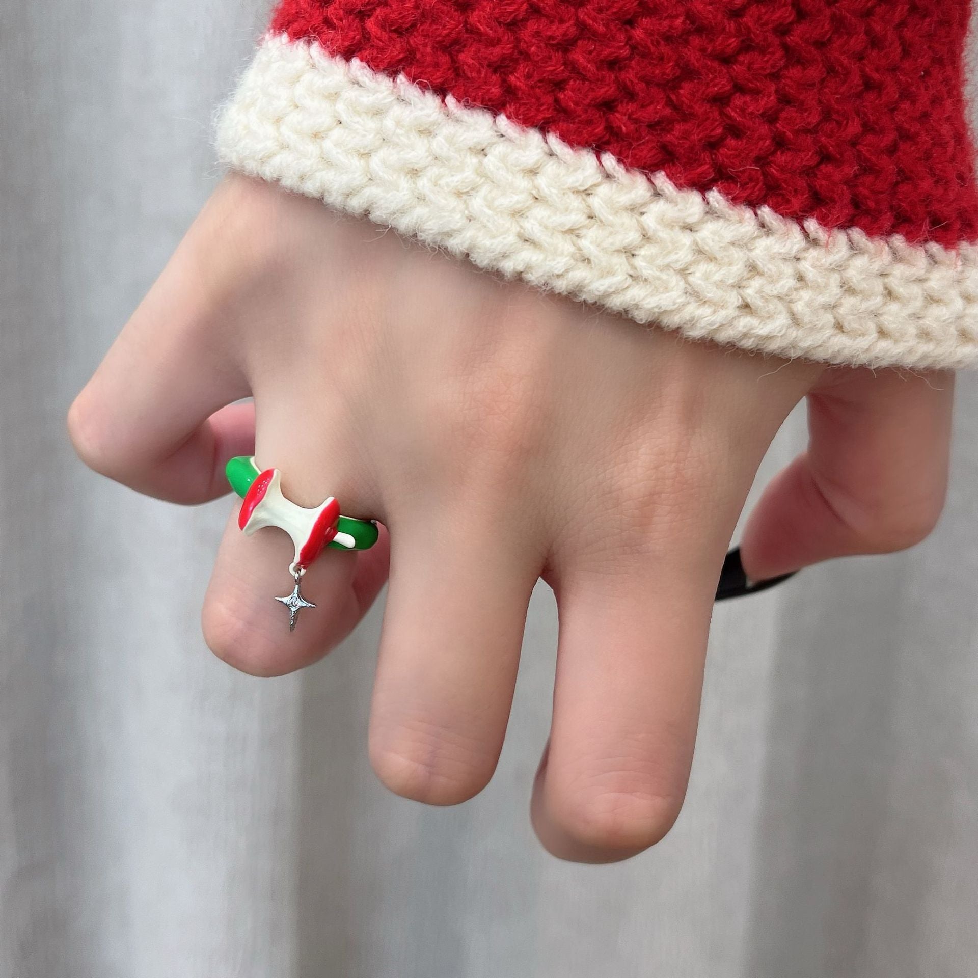 Wholesale  Red and Green Apple Open Ring