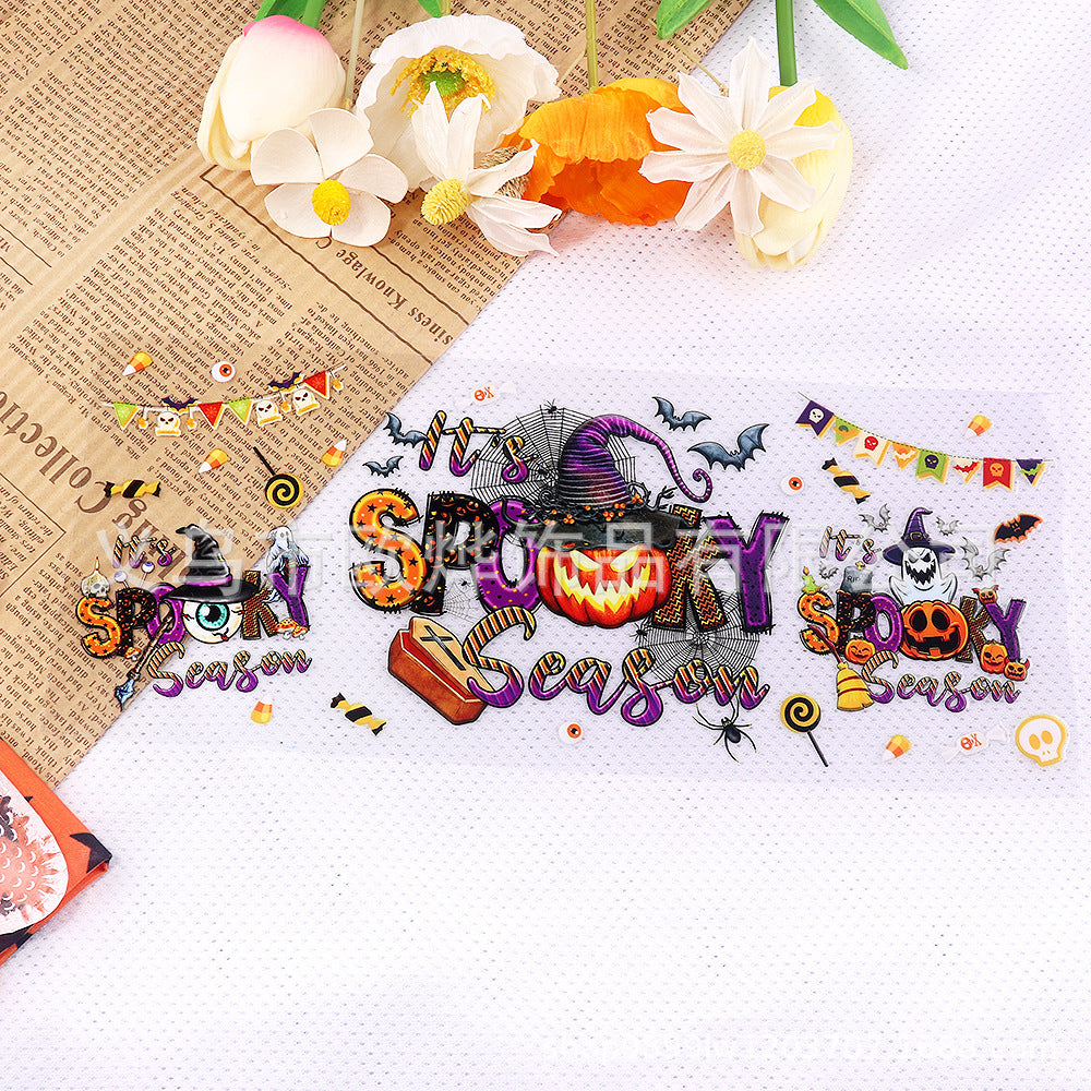 Wholesale Cartoon UV  16oz transfer stickers crystal stickers tear film leaving words crystal stickers glass stickers