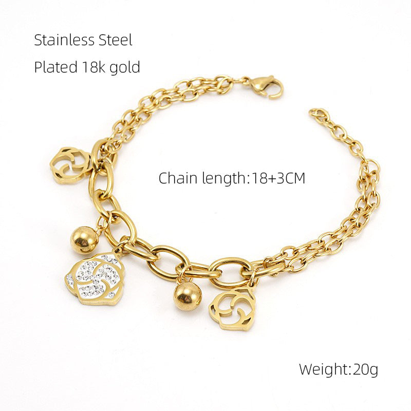 Wholesale Stainless steel zircon bracelet