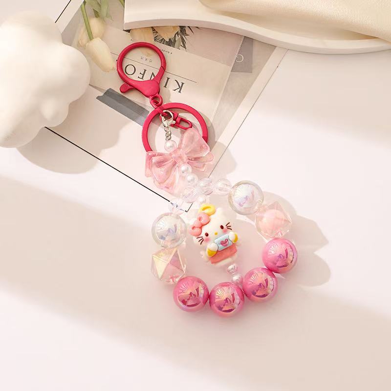Wholesale Cartoon  Colorful  Beaded Acrylic Non-Peeling Keychain 
ACCVIP