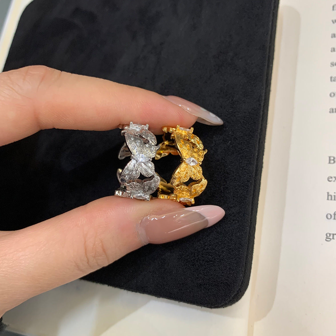 Wholesale Hollow Lace Butterfly Ring