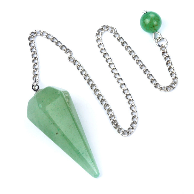 Wholesale 38mm swing natural crystal stone swing polished hexagonal column pendant