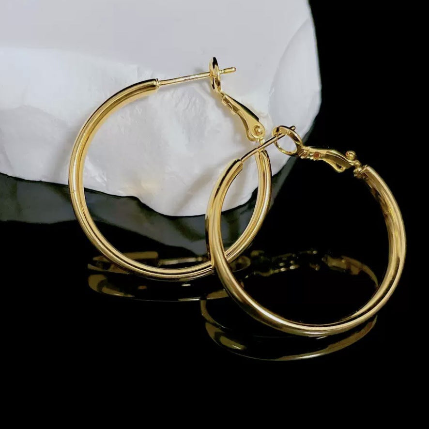 Wholesale Large Hoop Earrings Copper 18k Gold Plated Earrings ACC-ES-MiYe001
