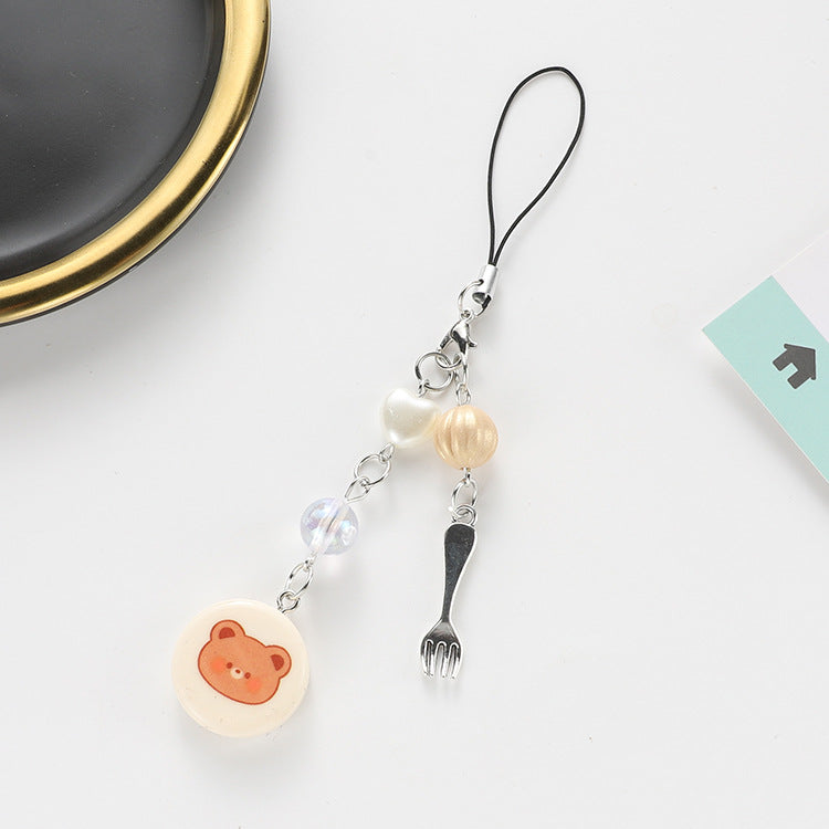 Wholesale Tableware Beaded Lanyard Keychain