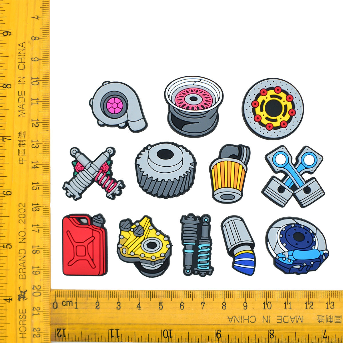 Wholesale Random 100pcs  Tool Series  PVC Soft Rubber Shoe Buckle Decoration