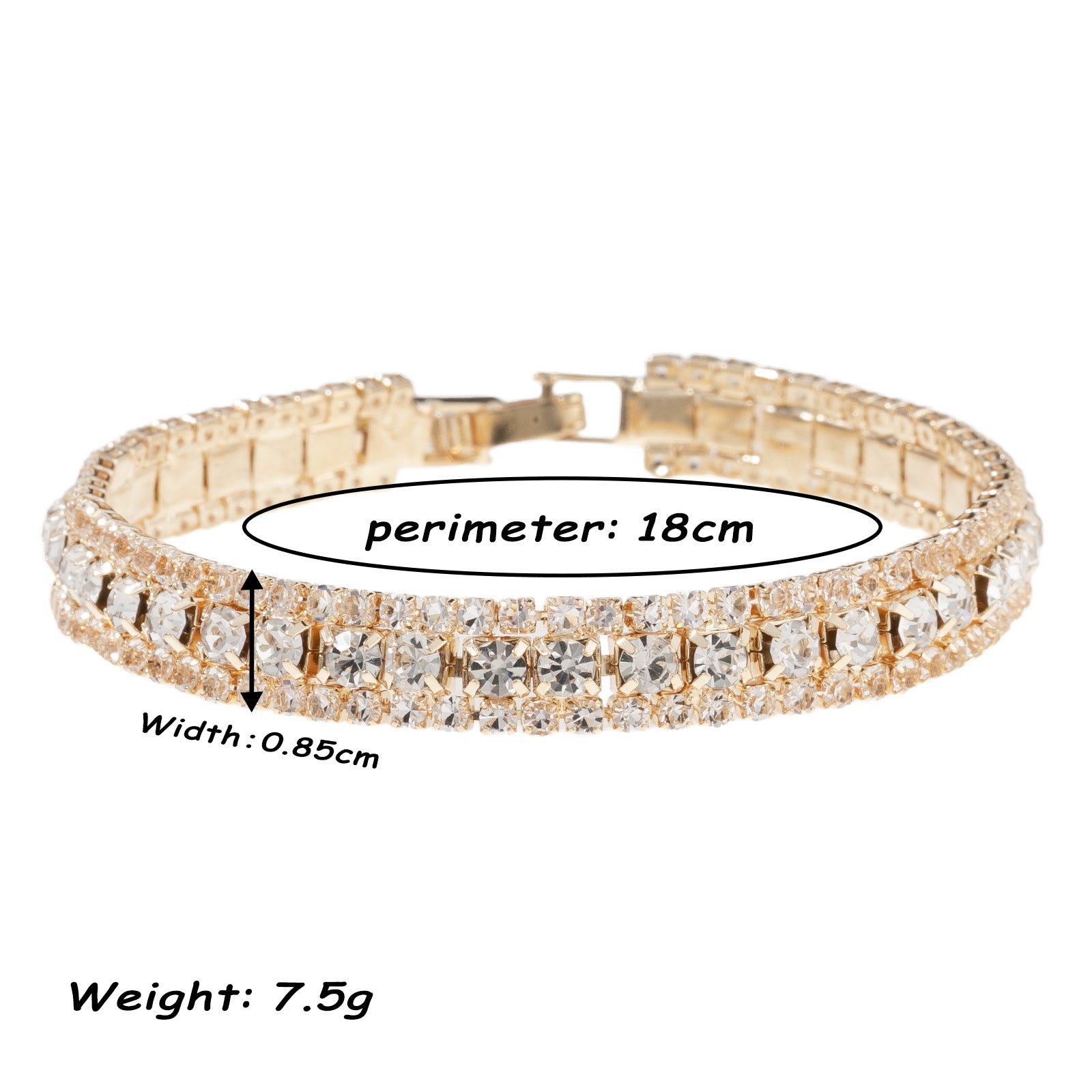 Wholesale Roman Rhinestone Bracelet Women' s Geometric Full Diamond Jewelry Accessory Gift