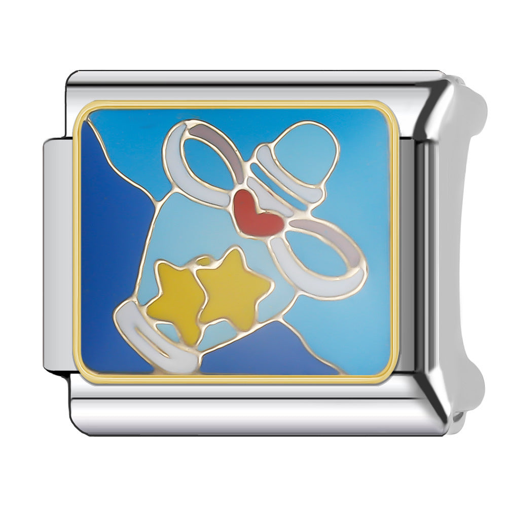 Wholesale Italian Charm Bracelet 9mm DIY Splicing Stainless Steel Holiday Tourism Landmark Composable Bracelet