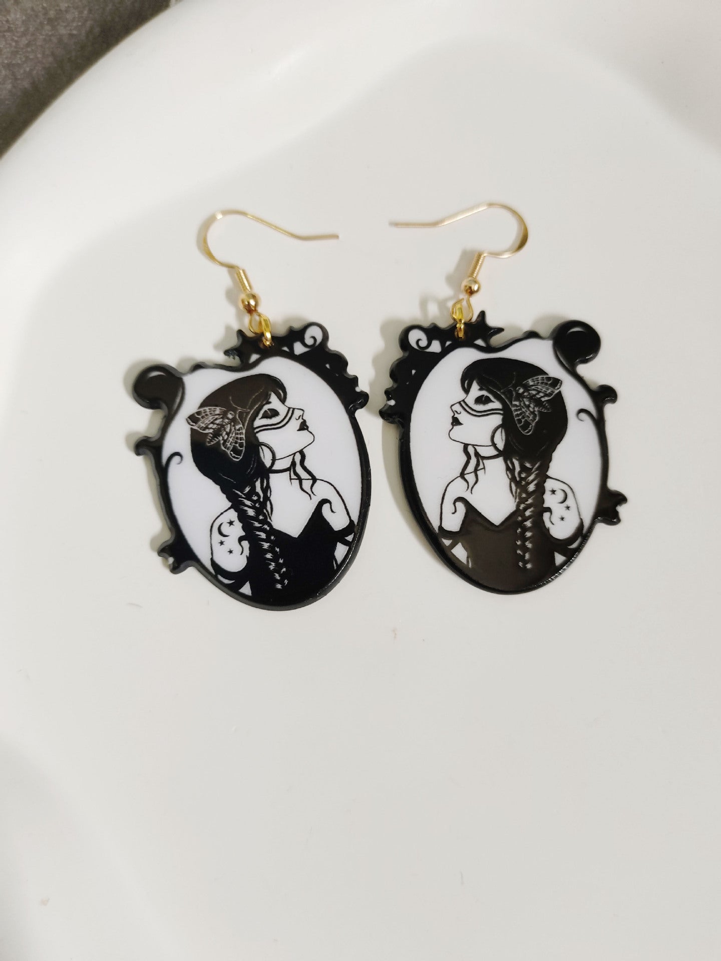 Wholesale   double-sided printing acrylic  earrings