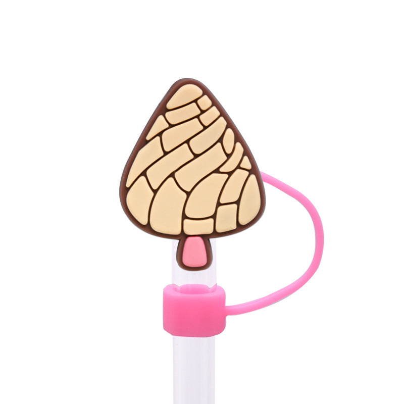 Wholesale Random 100pcs Bread Series Straw Cover 10MM Straw Tube Cap