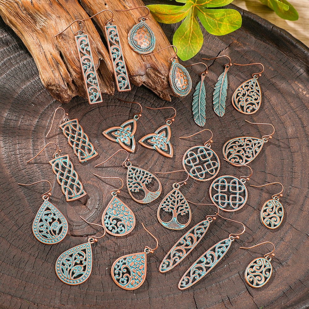 Wholesale Zinc Alloy Bohemian Geometric Hollow Earrings
