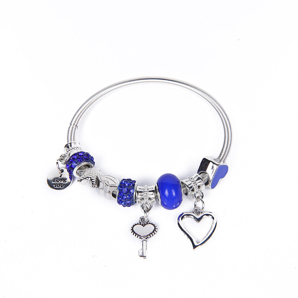 Wholesale Stainless steel heart-shaped pendant bracelet