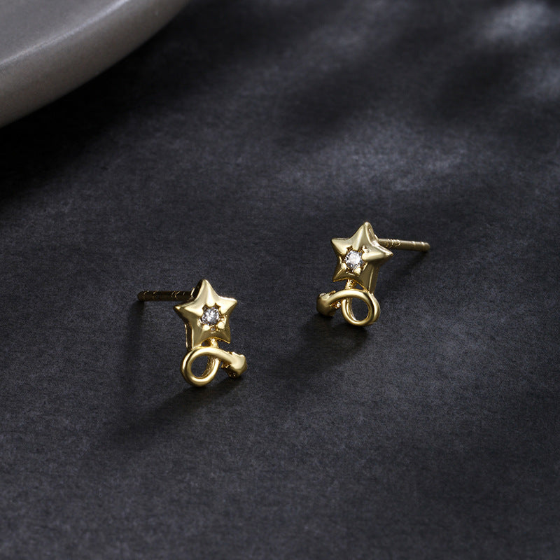 Wholesale Star hollow diamond-inlaid star earrings