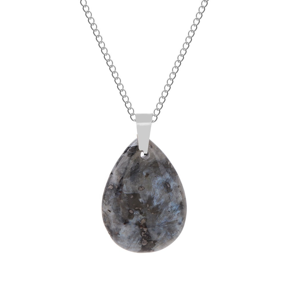 Wholesale Natural Crystal Pendant Necklace Stainless Steel O-Chain with Lobster Clasp Boutique Jewelry Accessory