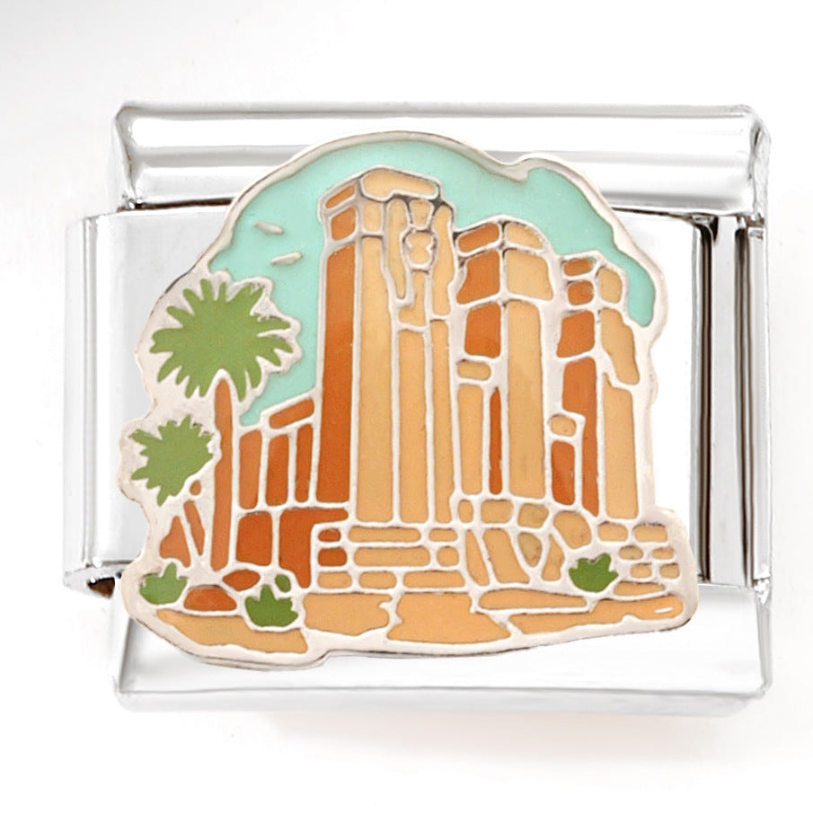 Wholesale Italian Charm Bracelet 9mm DIY Splicing Egyptian Desert Series Stainless Steel Composable Bracelet