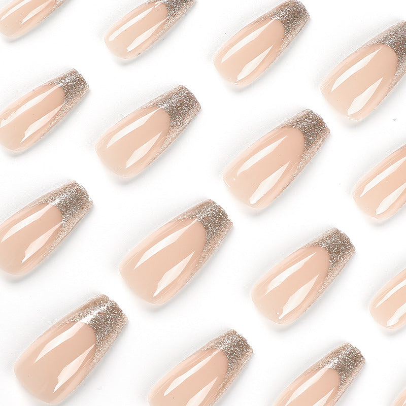 Wholesale 24 Pieces/box Gold Glitter Nails Kits Nail Stickers ACC-NS-LeFan197