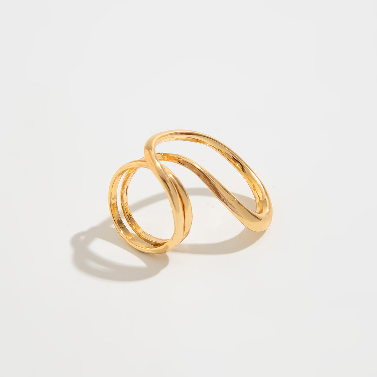 Wholesale Wide-edge hammer pattern irregular alloy curved bracelet set