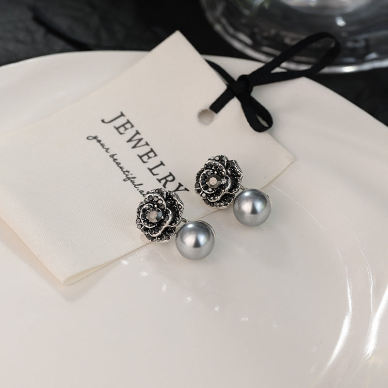 Wholesale Light Luxury Diamond Flower Earrings ACC-ES-RuLong012