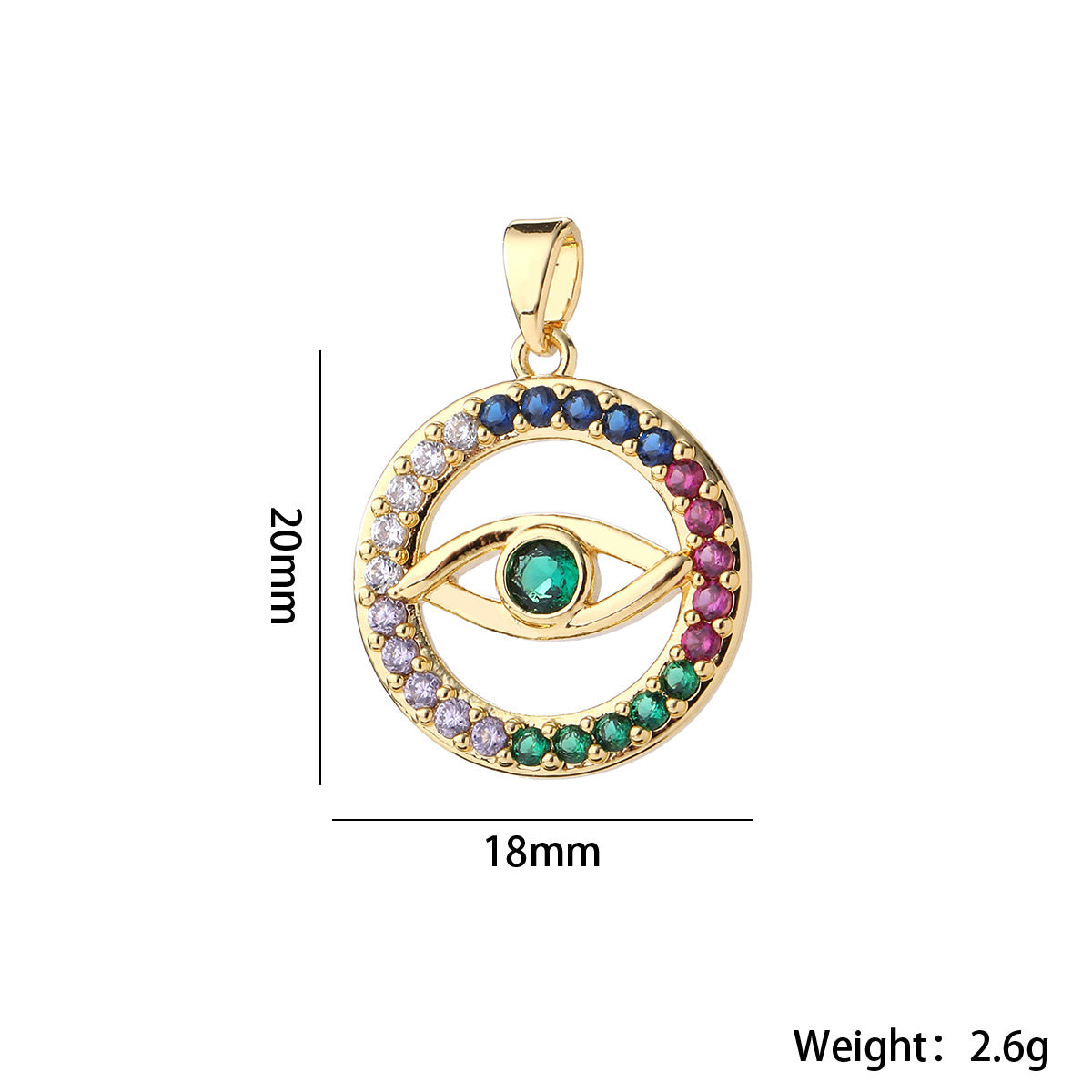Wholesale Fashion Boho Evil Eye Gold Plated Brass Zircon Pendant For DIY Necklace Making Boutique Resale