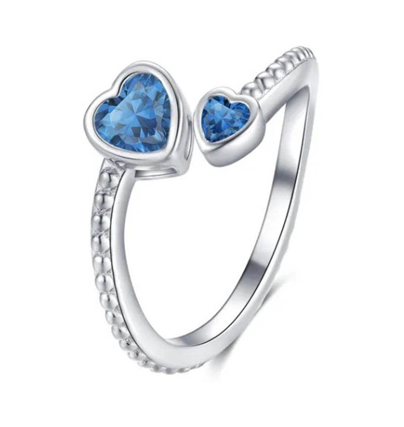 Wholesale  December birthstone lovers ring heart-shaped ring
