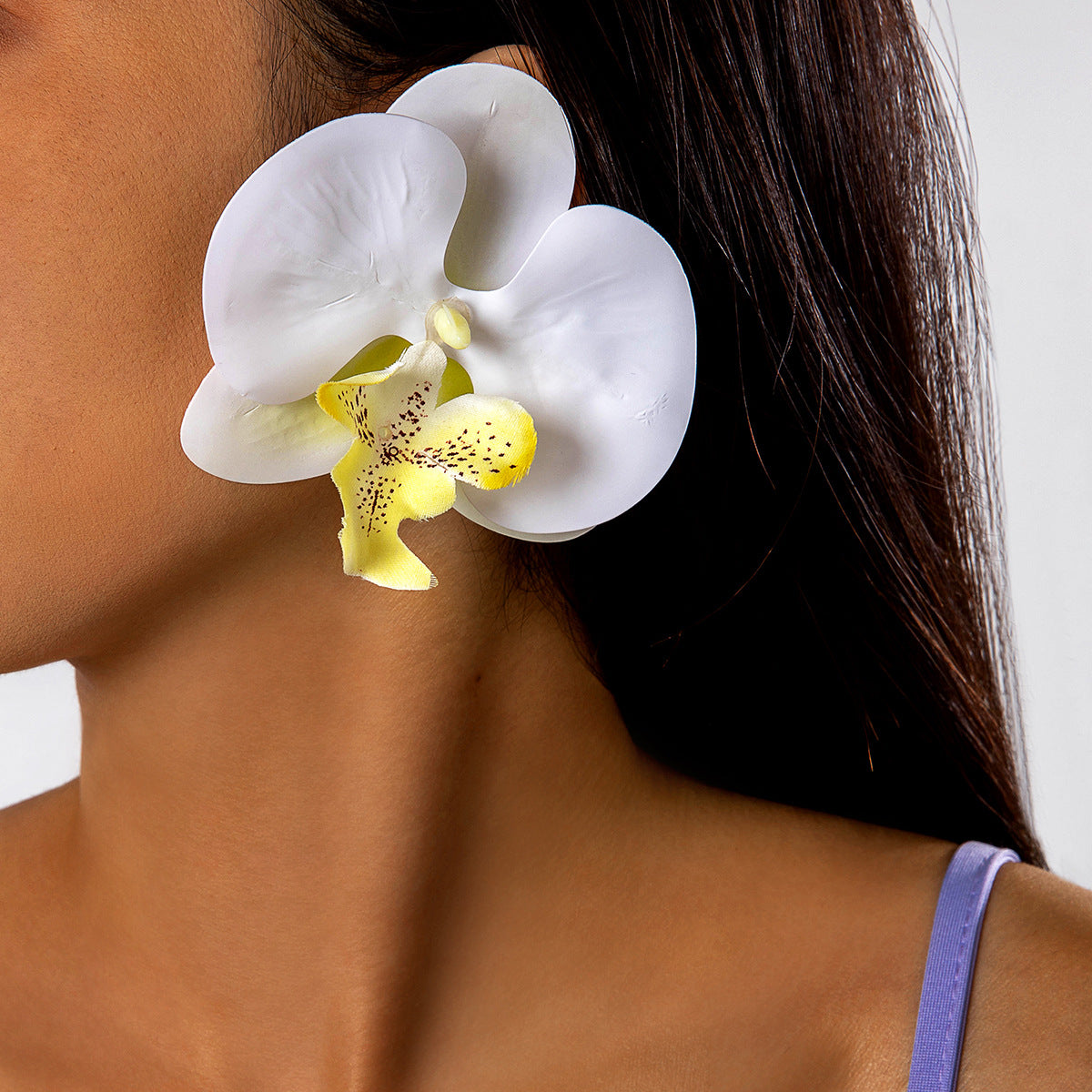 Wholesale three-dimensional color big butterfly orchid earrings