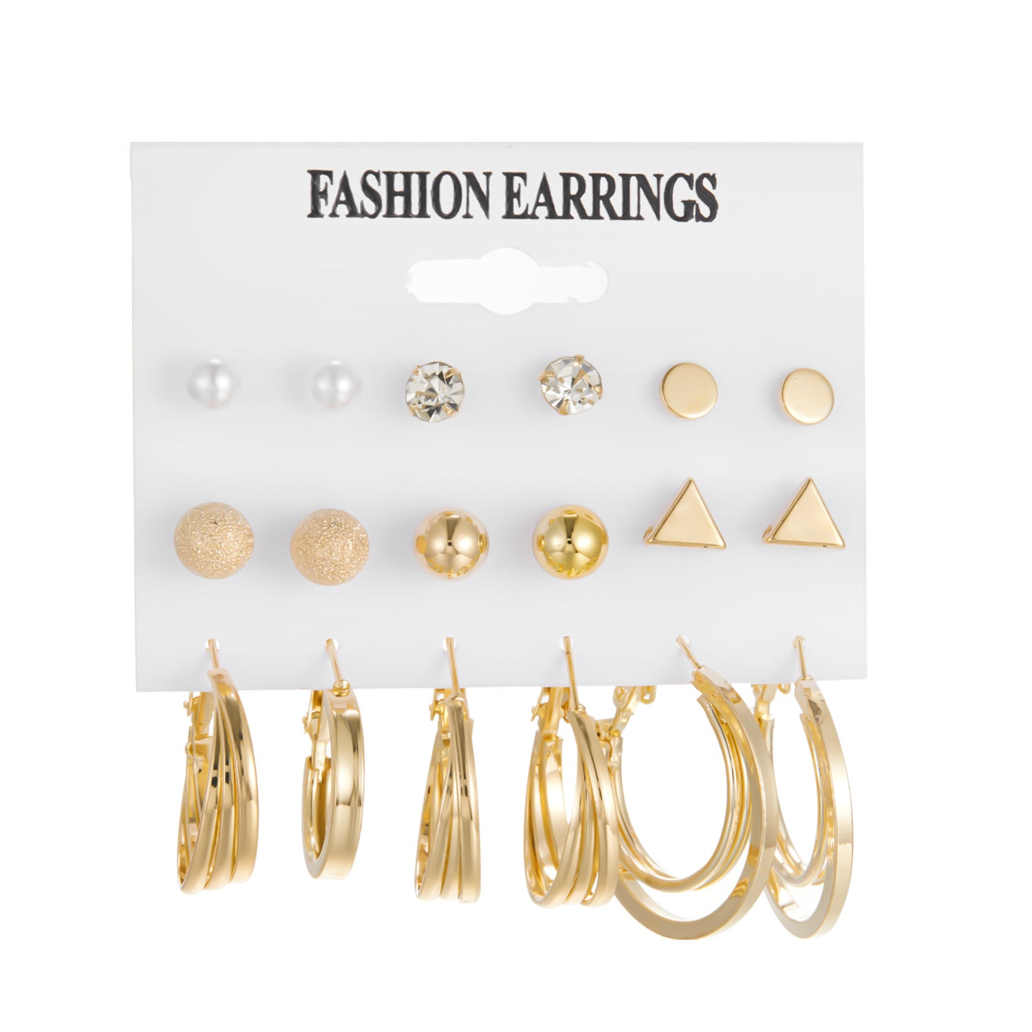 Wholesale Geometric Diamond Pearl hollow butterfly earrings