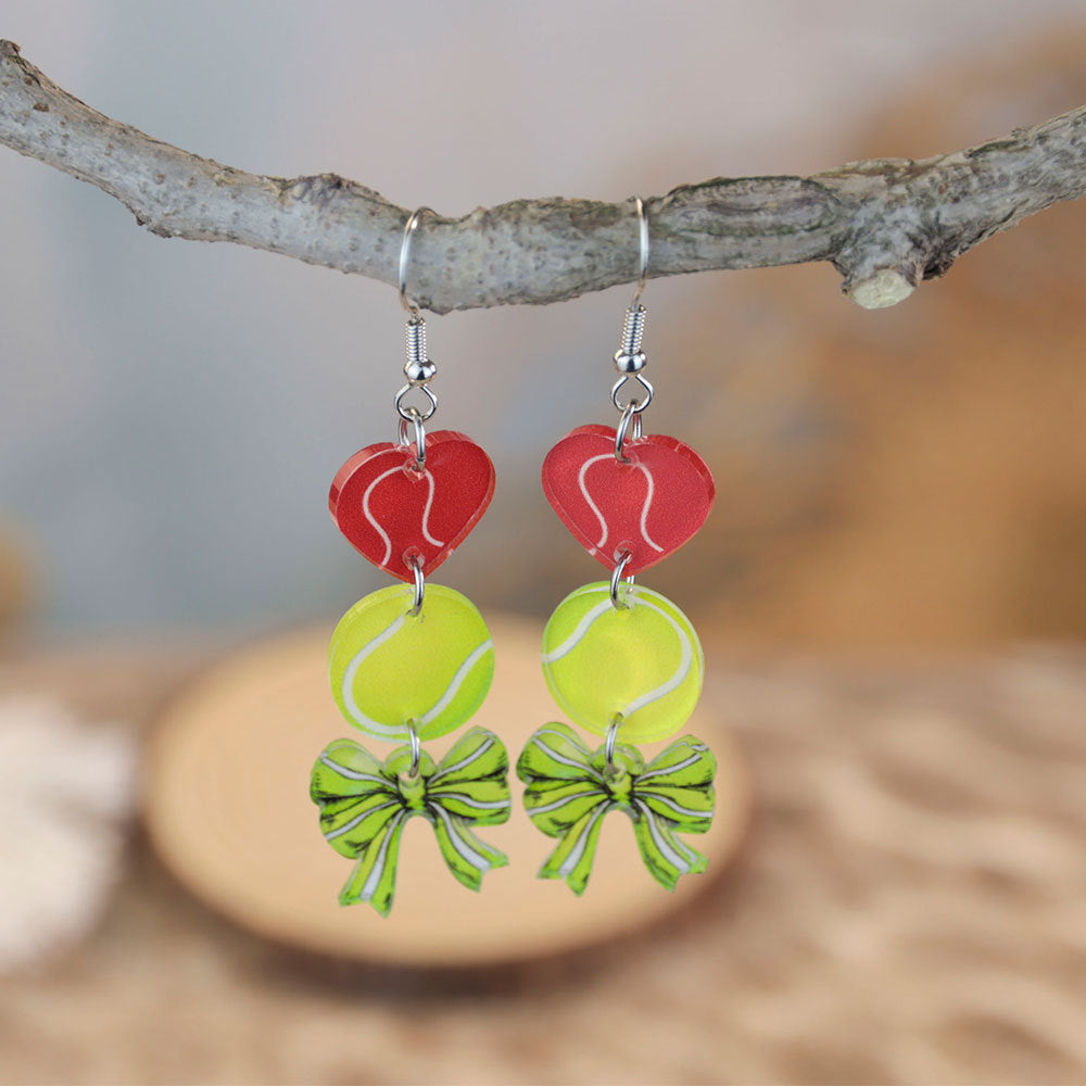 Wholesale sports style ball theme acrylic earrings