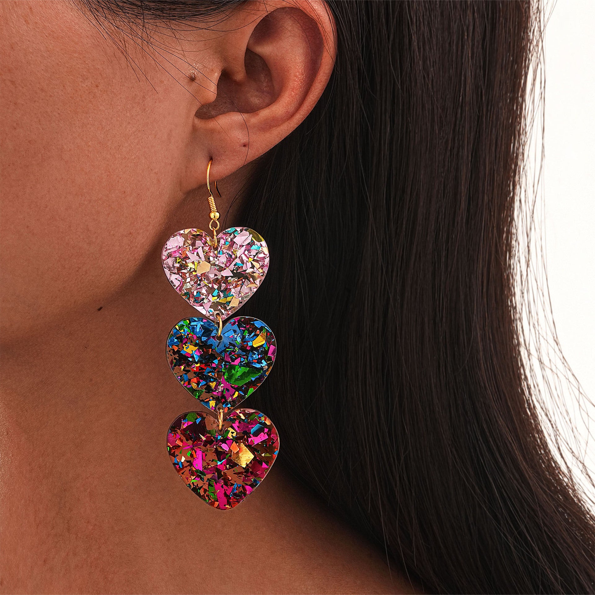 Wholesale  acrylic earrings Valentine's Day love stitching earrings