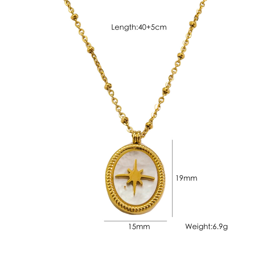 Wholesale Handmade Chain Natural Stone Necklace Star Stainless Steel Necklaces