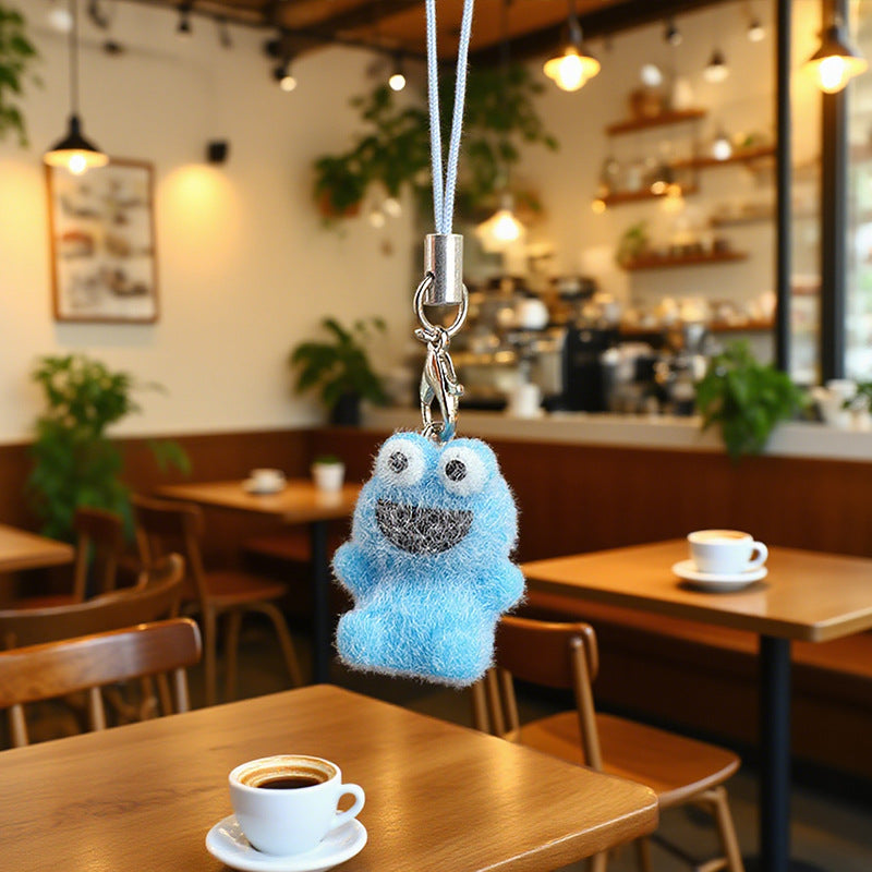Wholesale Cute mini flocked puppy and bear mobile phone chain