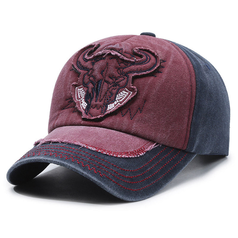 Wholesale Retro Bull Head Baseball Cap Washed Cowboy Peaked Cap Hat ACC-HT-YiShangmei001