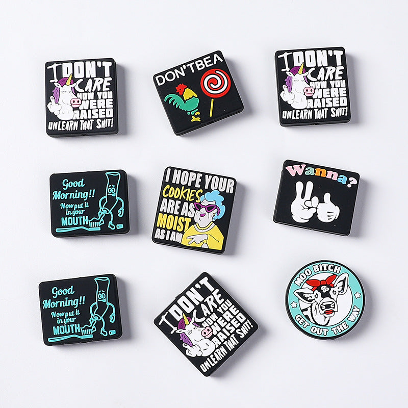 Wholesale 20pcs  drop glue letter Focal Beads DIY Bead Accessories