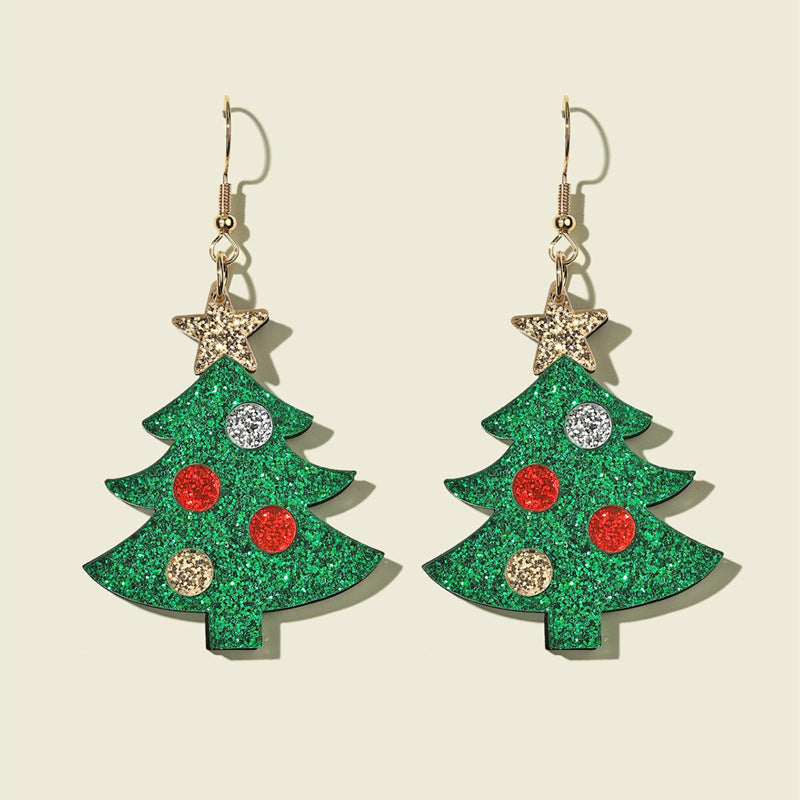 Wholesale Christmas Exaggerated Acrylic Cartoon Color Matching Earrings ACC-ES-JunJie011
