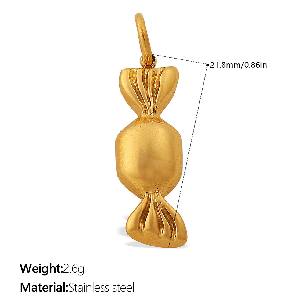 Wholesale  Food Series Ice Cream Donut Cake Titanium Steel Pendant DIY Necklace Bracelet Jewelry Accessories Cute
