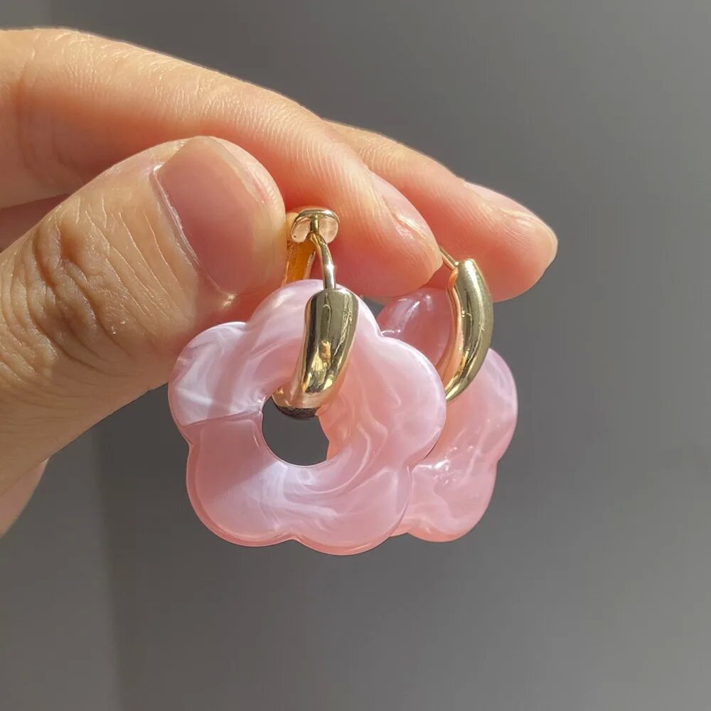 Wholesale Colorful Flower Acrylic Earrings