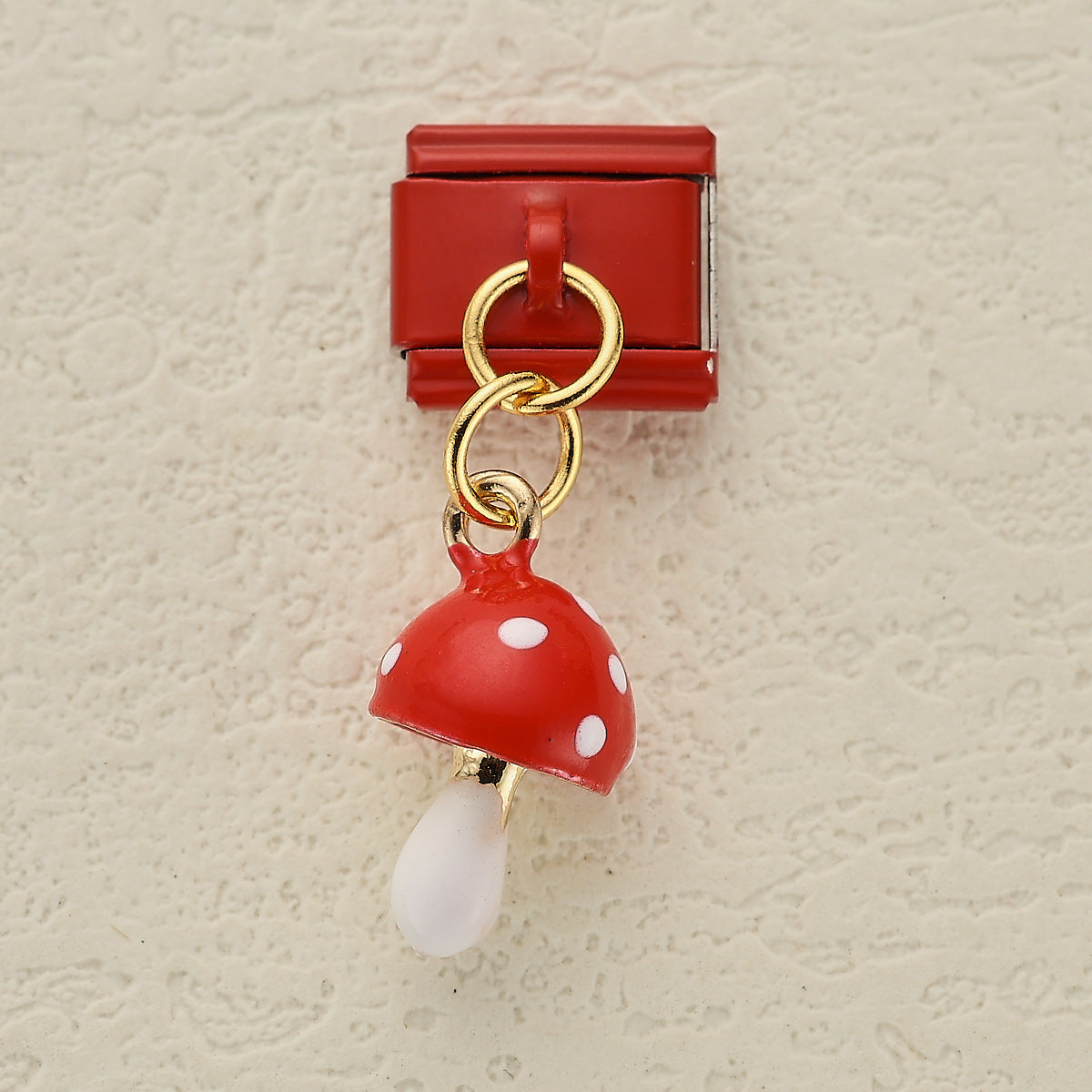 Wholesale 5pcsvCherry Strawberry Watermelon Pendant Red Italian Module DIY Stainless Steel Bracelet Accessories
