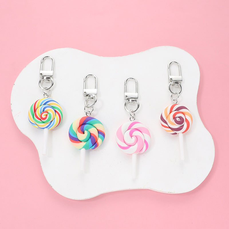Wholesale Lollipop Plastic Keychain Cute Cartoon Colorful Lollipop Pendant ACC-KC-HuiMei001