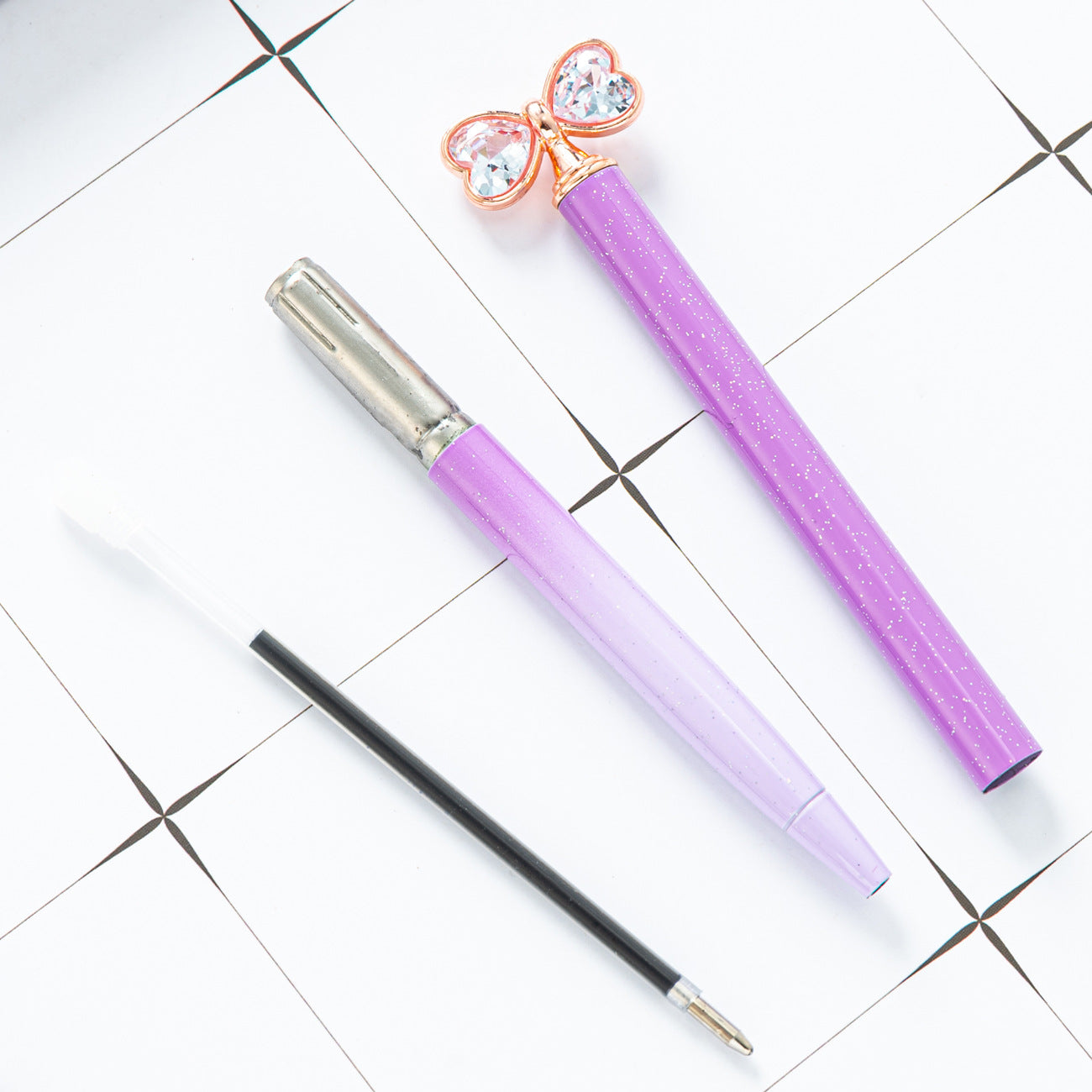 Wholesale Bow ball point pen cartoon cute high color value diamond crystal pen