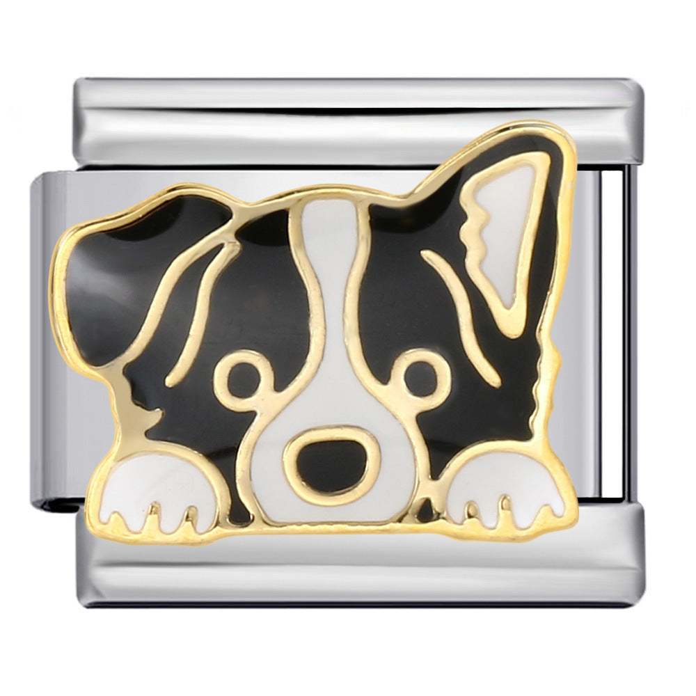 Wholesale Cute Dog Series Bracelet Stainless Steel Gold Plated Husky Corgi Shepherd Fashion Jewelry Accessory Gift Boutique Resale