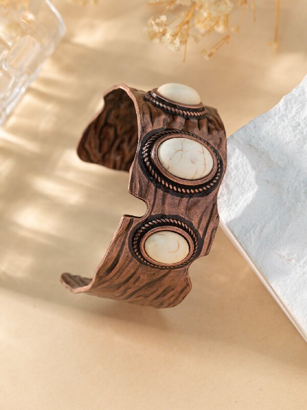 Wholesale Bohemian Oval Pattern Turquoise Iron Bracelet ACC-BT-Gaoz005