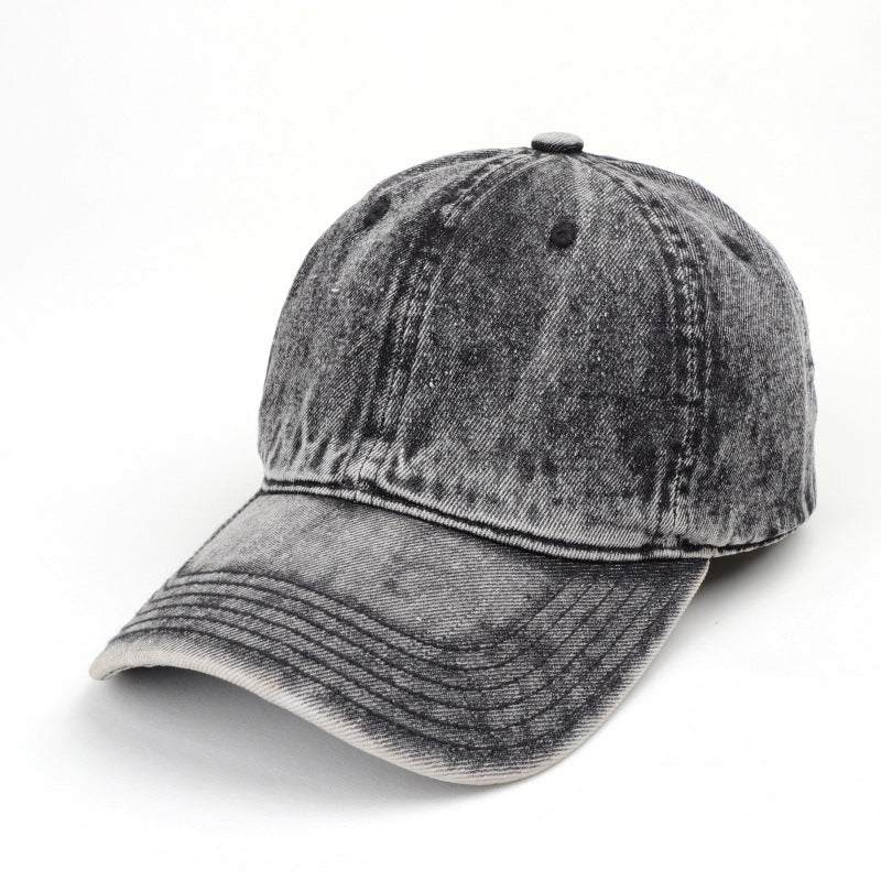 Wholesale Denim hat  solid color light board washed Denim peaked cap baseball cap