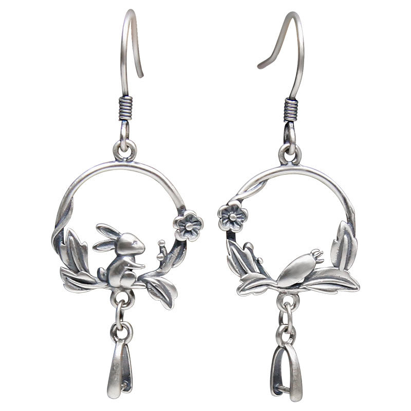 Wholesale 925 Sterling Silver Rabbit Carrot Earrings
