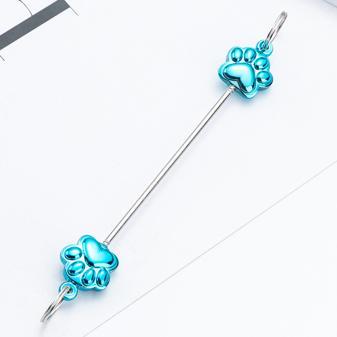 Wholesale Creative DIY multi-color cat paw  keychain