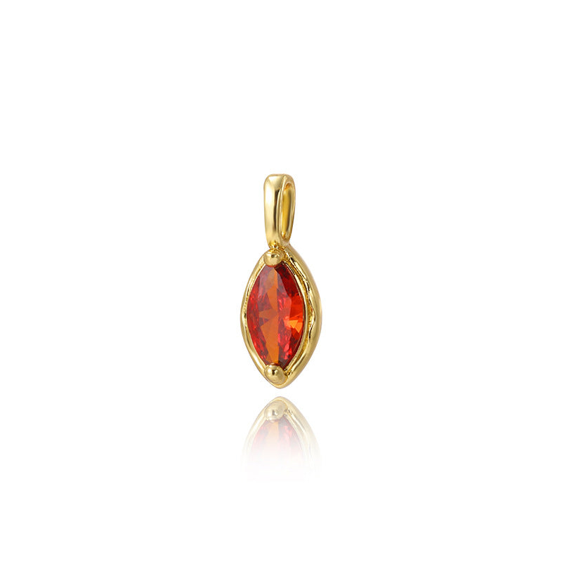 Wholesale 18k gold-plated copper color-preserving zircon marquise pendant