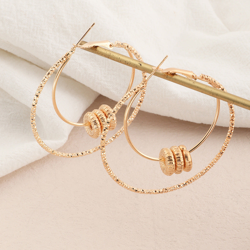 Wholesale double ring pearl pendant women's earrings