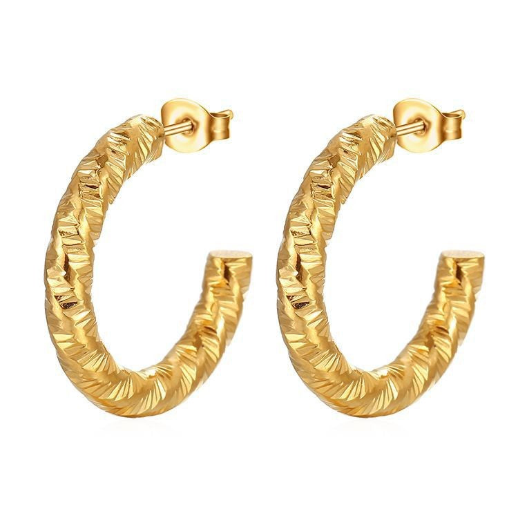 Wholesale Stainless steel C-shaped earrings