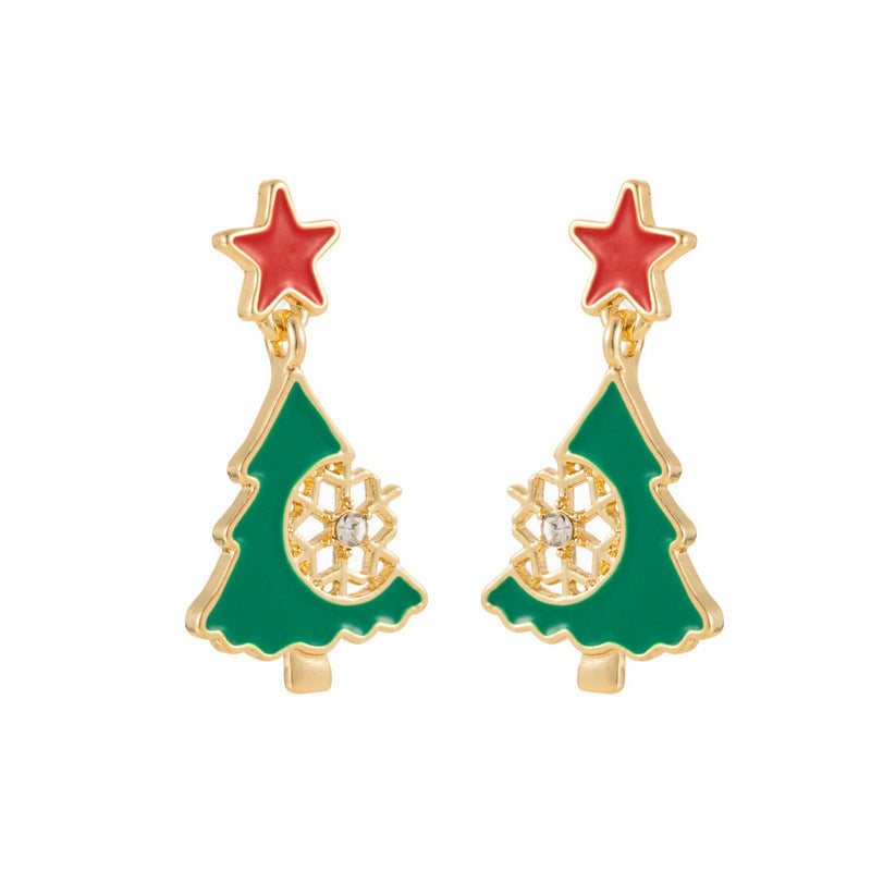 Wholesale Flash Diamond Snowflake Earrings
