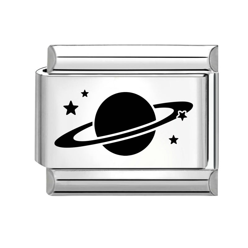 Wholesale 9mm Italian Charm Starter Bracelets DIY Black and white Creative Stainless Steel Composable Bracelet