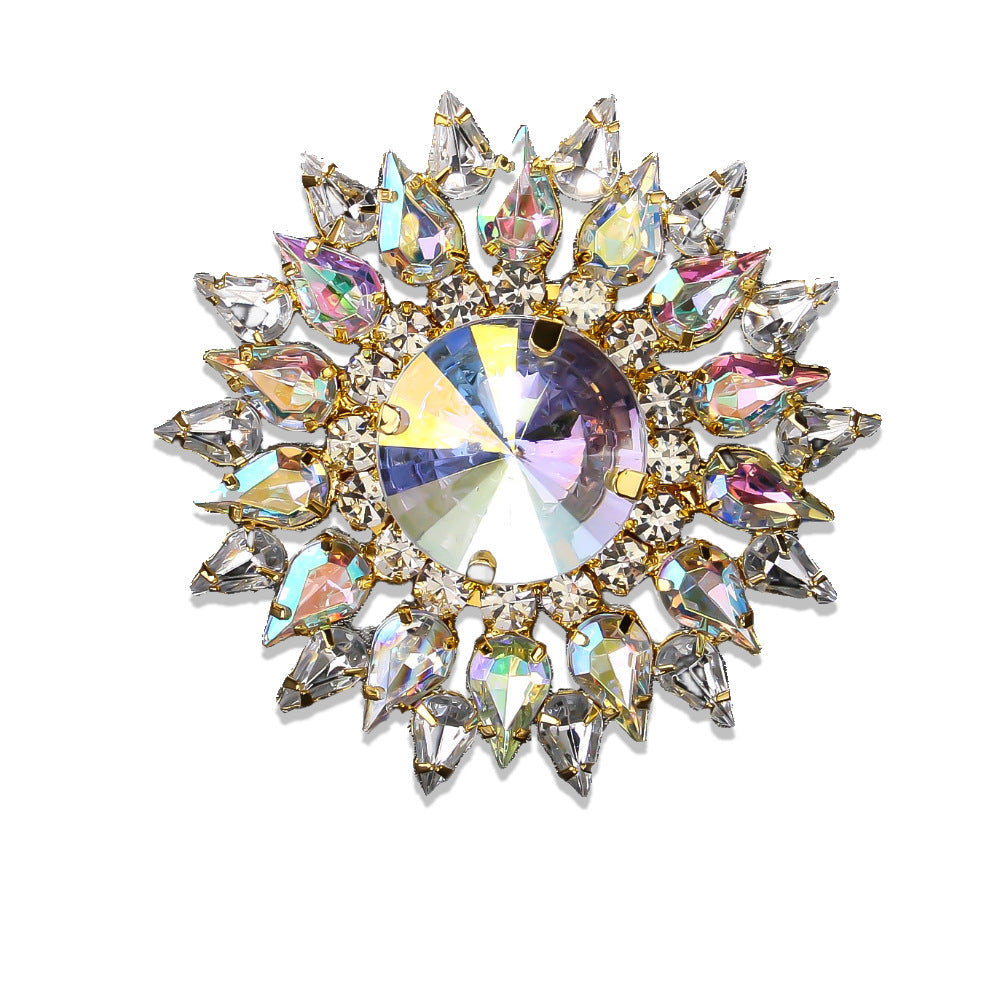Wholesale Exaggerated Ring Colorful Rhinestone Opening Ring