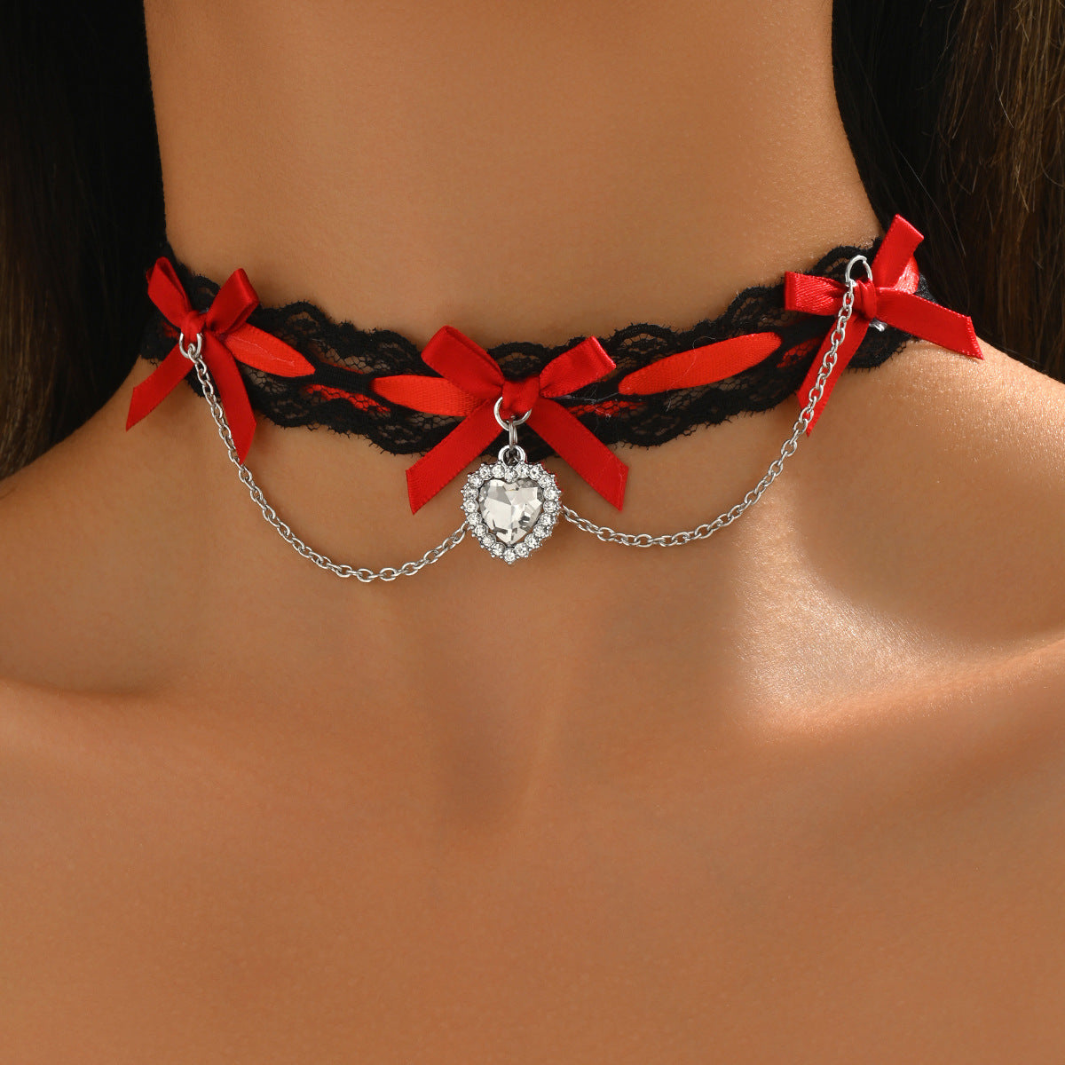 Wholesale Versatile Bow Elastic Lace Necklace